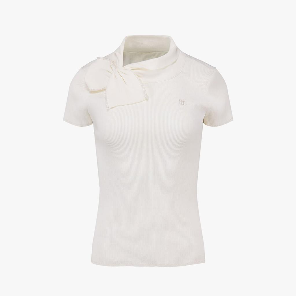 FAIRLIAR GOLF Big Ribbon Pearl Knit (White)