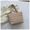 Large Capacity Solid Color Simple Versatile Women Single Shoulder Commuter Tote Bag