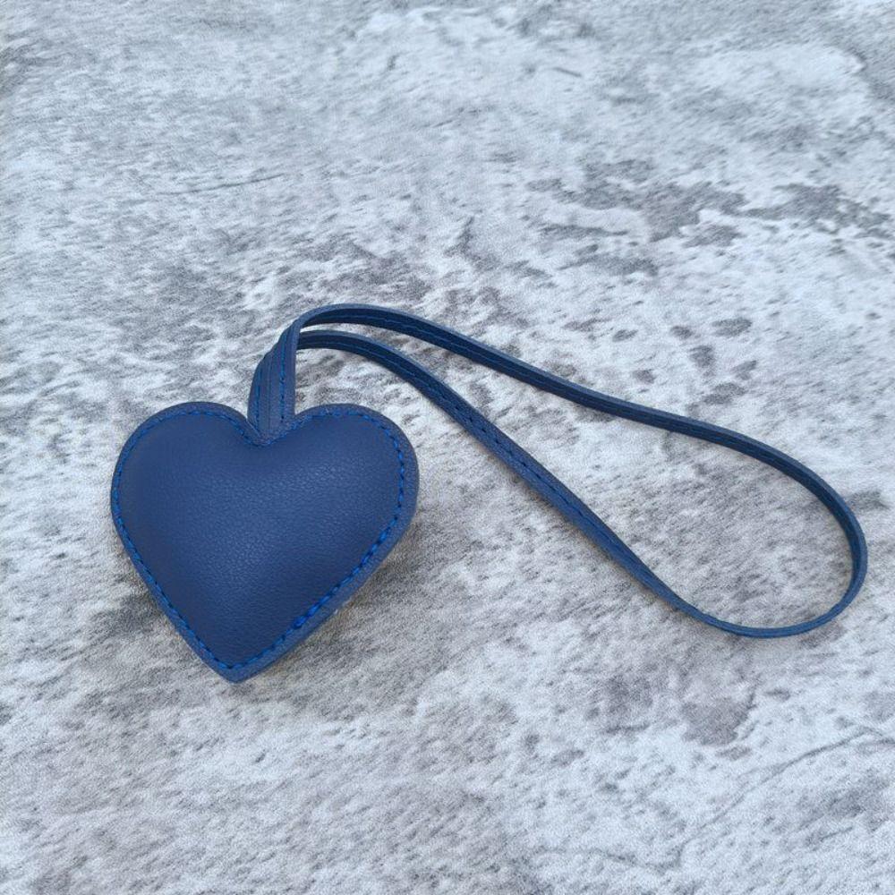 PU Leather Heart Keychain Car Keyring Bag Pendant Multi-color PU Leather Hanger Car Accessory