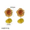 Geometric Resin Earrings For Women With Stainless Steel Design Trendy Jewelry