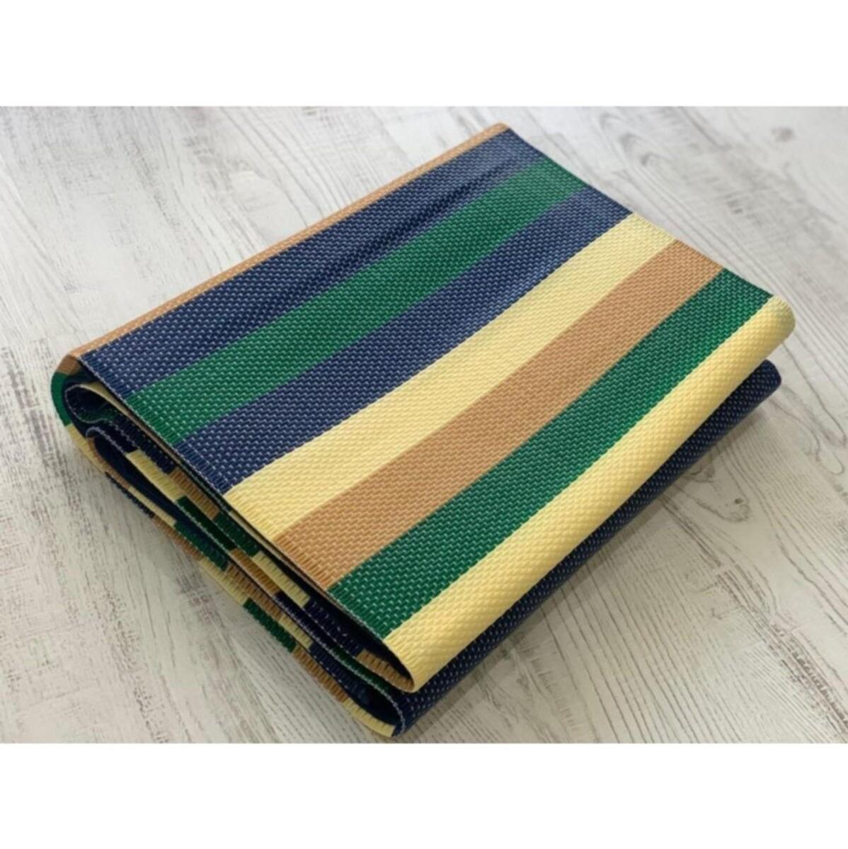 

Складной пластиковый соломенный ковер для пикника, пляжа, парка, сада, террасы, патио 120x180 Cm зелёный/синий