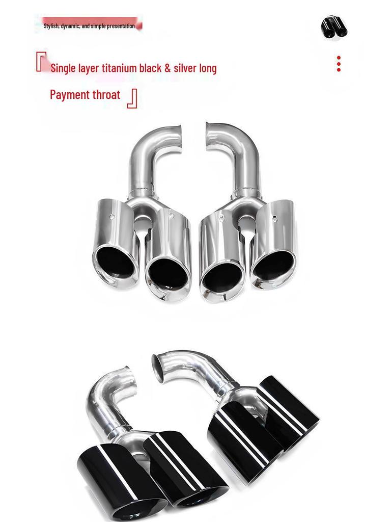 Porsche Cayenne (2011-2014) GTS Black Quad Exhaust Tips for Pipe Modification