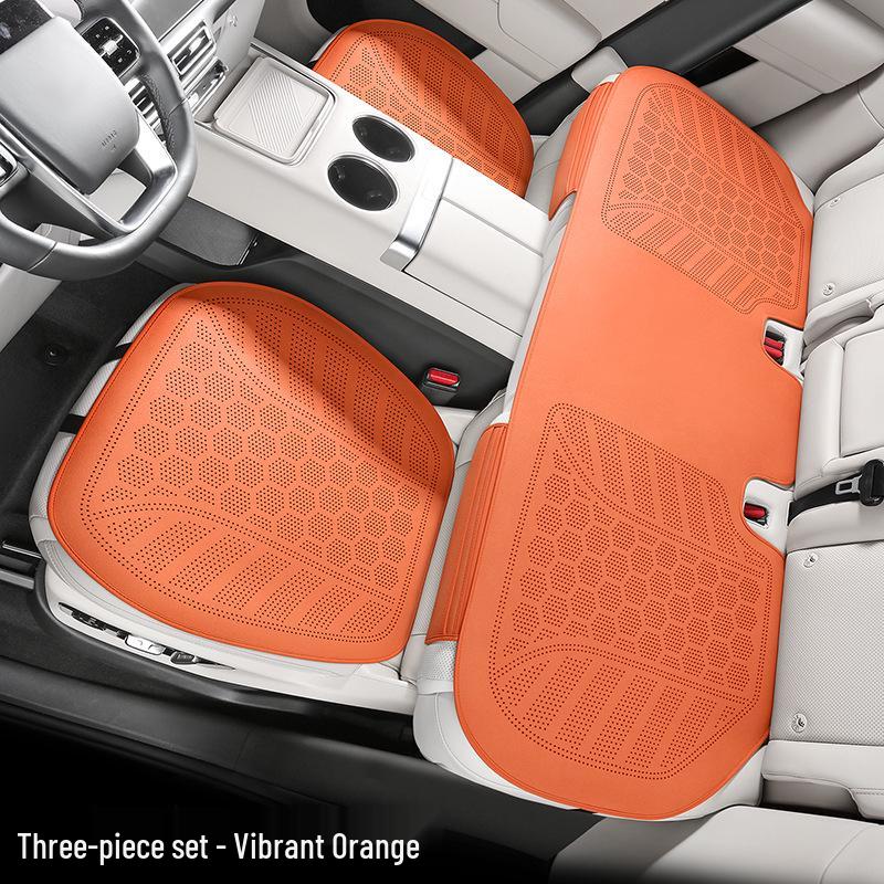 Universal Perforated Suede Leather Car Seat Cushion - Breathable for All Seasons