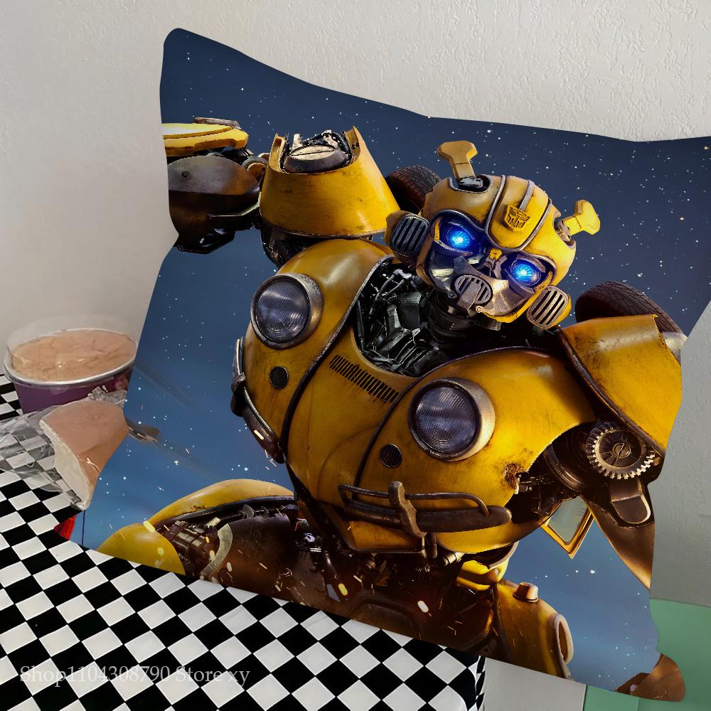 Anime Movie B-Bumblebee Pillow Case Square Pillow Bedroom Sofa Leisure Comfort Cushion Car Living Room Home Decoration