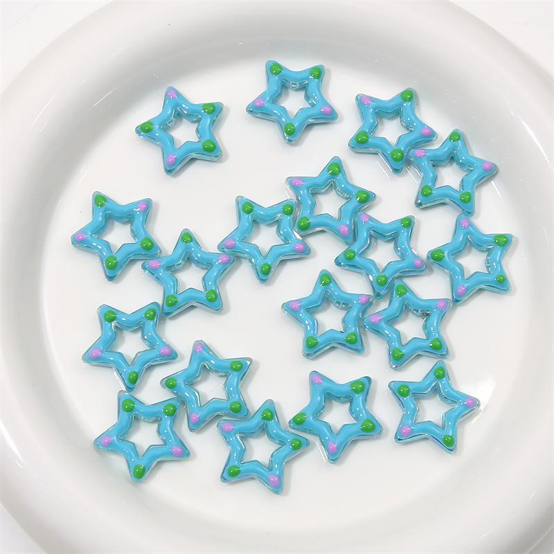 27mm Acrylic Handmade Hollow Star Beads For Jewelry Making DIY Bracelet Earring Phone Chain