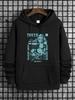 Men'S New Personalized Ancient Building Letter Print Casual Sweatshirt Fashion Drawstring Hoodie A