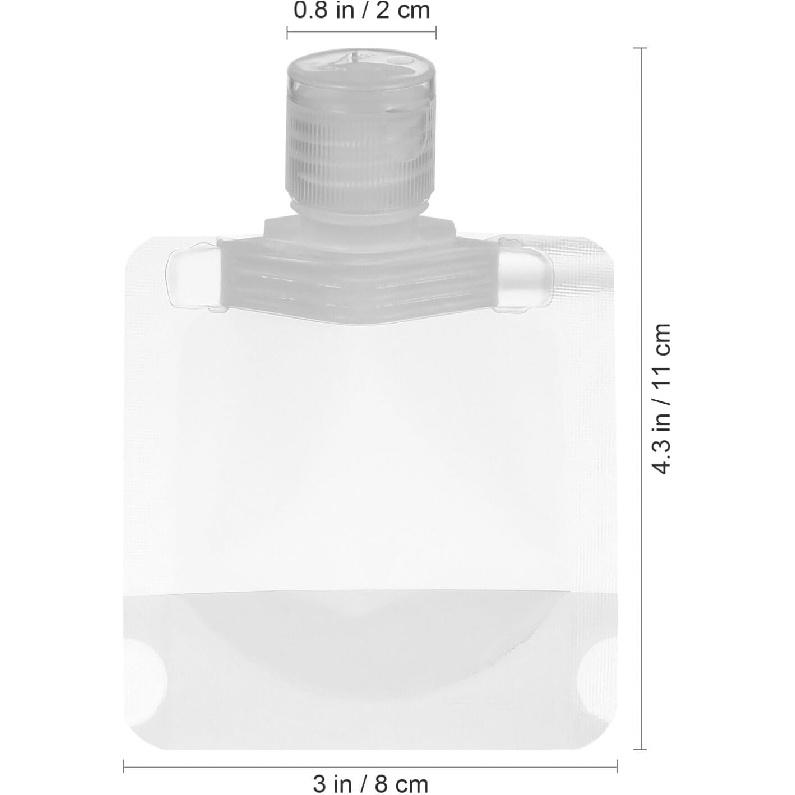 Travel Size Refillable Empty Squeeze Pouch, 30ml Stand Up Pouch Toiletry Lotion Gel Squeezable Bags Plastic Toiletry Containers for Travel Toiletries