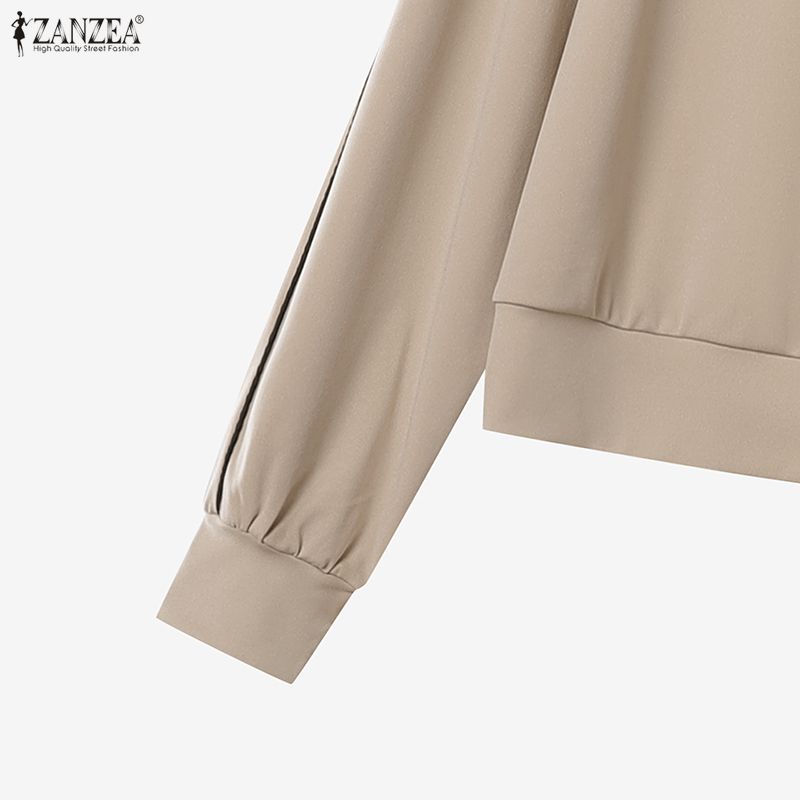 ZANZEA Bluză și pantaloni cu mânecă lungă pentru femei Seturi de costume casual din două piese