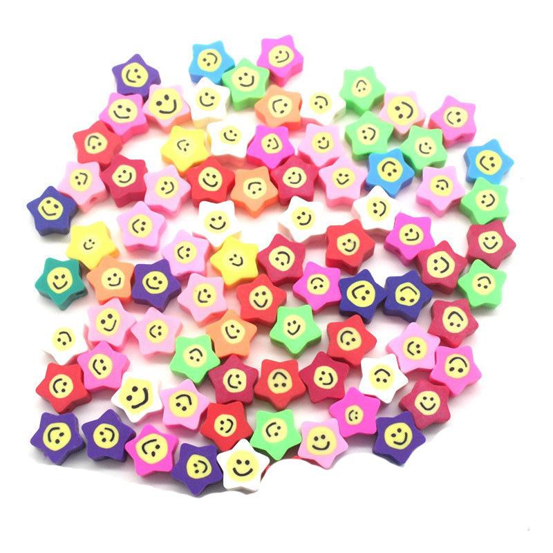 Soft Pottery Pieces Beaded Diy Mobile Phone Chain Accessories Loose Beads Smiley Face Letters Animal Fruit Mixed Soft Pottery