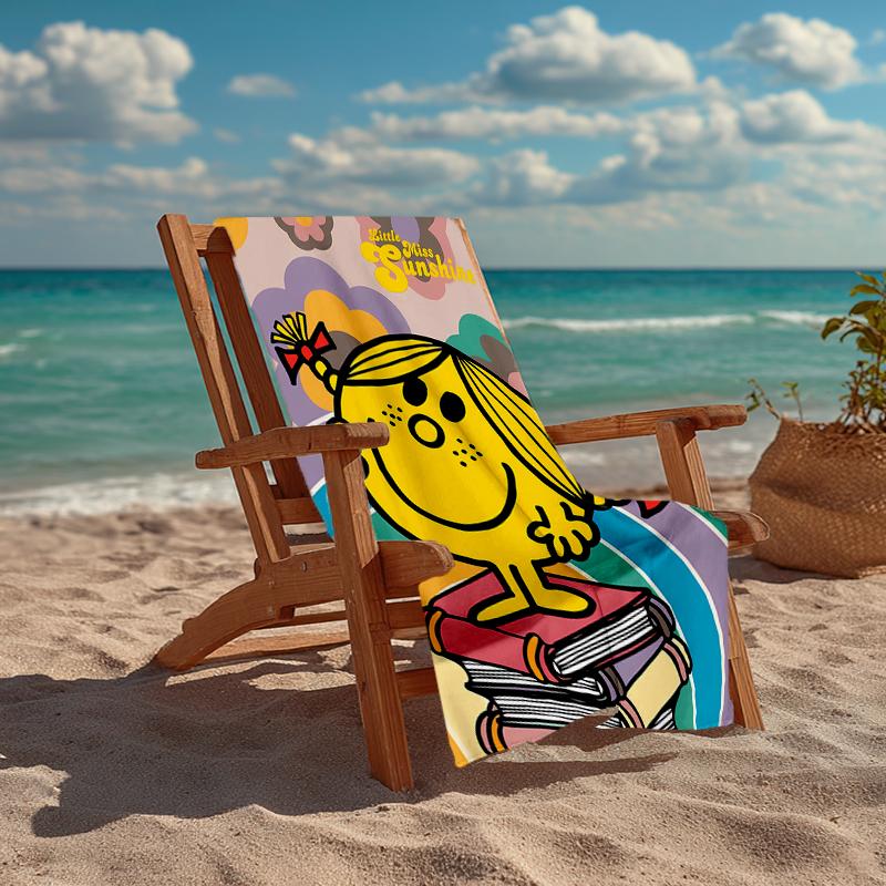 Ultra-Soft Beach Towel with Mr. Men and Little Miss Theme,Ideal for Pool - Camping, Diving - Perfect Travel Essential, Vibrant Beach Towel.