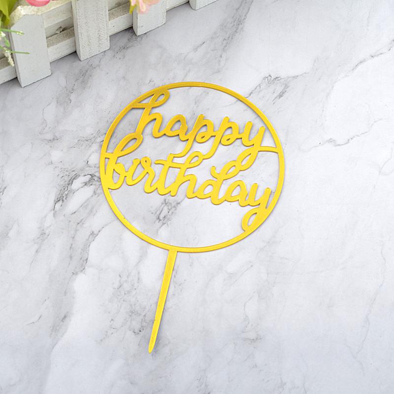 Gold & Black Mirrored Acrylic Cake Topper