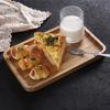 1Pcs Rectangular Round Bamboo Tray Fruit Snack Plates  for Holding Tea Fruit Barbecue Bread
