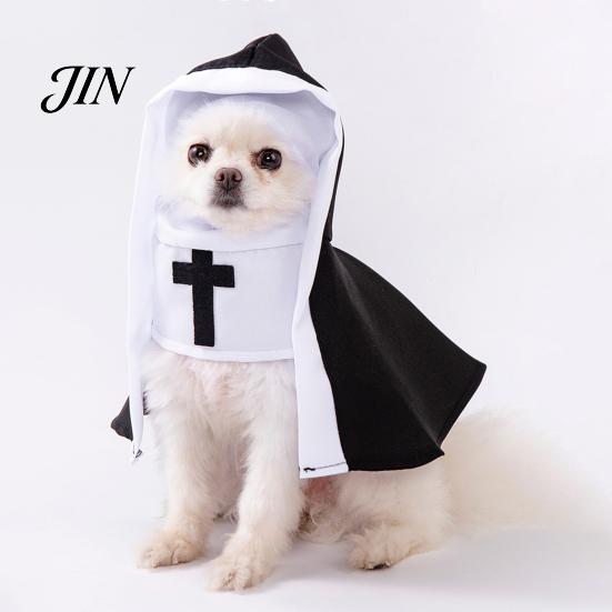 Pet Halloween Costume Cat Nun Costume, Cute Outfit, Cosplay Clothes, Comfortable Fun Party Outfit for Small Medium Dogs Cats Easy