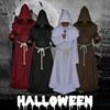 New Halloween Wizard Costume Cosplay Medieval Hooded Robe Costume Monk Friar Robes Priest Costume Ancient Clothing Festival Suit