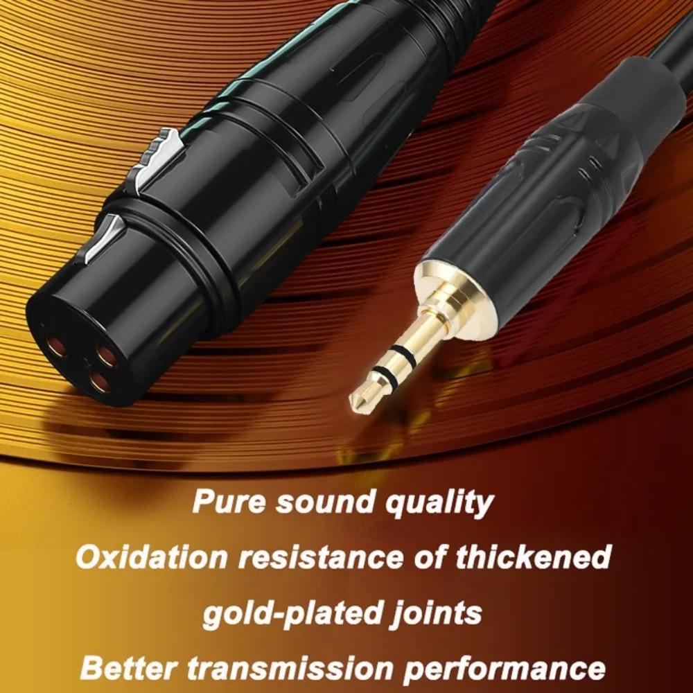 3.5mm AUX to XLR Female Audio Cable Gold‑Plated Connector Balanced Microphone Cord for Computer Phone Speaker Amplifier Mixer