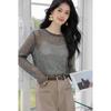Mocana Women's Textured Hollow-Out Long Sleeve Knit Blouse