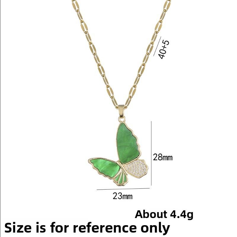 

Meier Necklace - women s chic european & american style, trendy & unique green butterfly choker