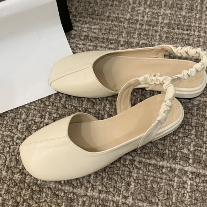 Fashion Hot Selling 2025 New Summer Elegant Ladies Sandals Fashion Ladies Elastic Band Flat Heel Women Shallow Party Shoes Square Heel