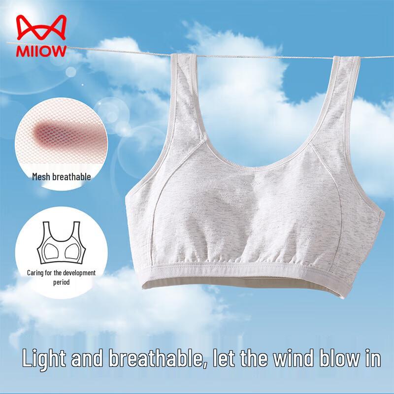 

Mao Ren Teen Girls Pure Cotton Mesh Training Bra Top 155 (M/80)