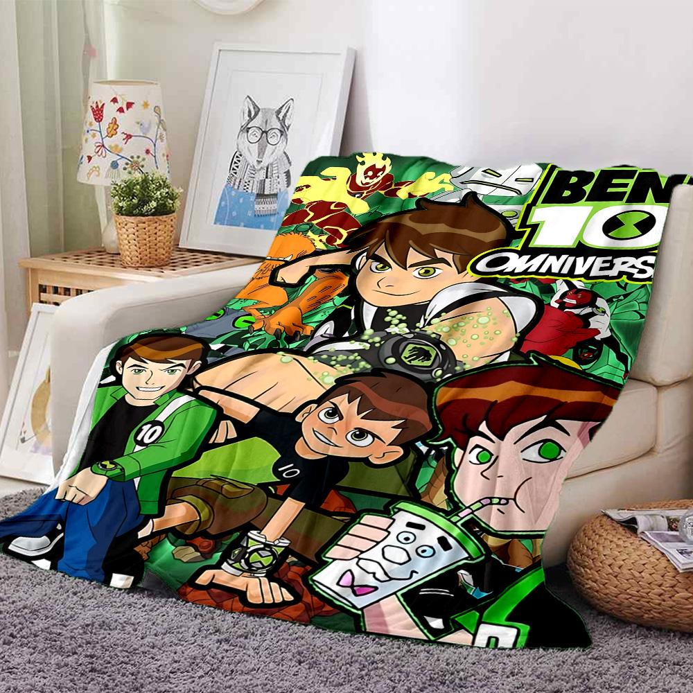 1pc Ben Alien Force Flannel Blanket for Super Soft Cute Comfort Blanket for Travel Bedding Couch Sofa Blanket Y73062