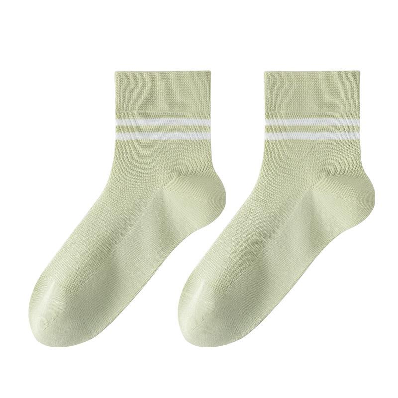 Female Spring and Summer Pure Cotton Deodorant Sweat Absorbent Breathable Boneless Mesh Tube Socks
