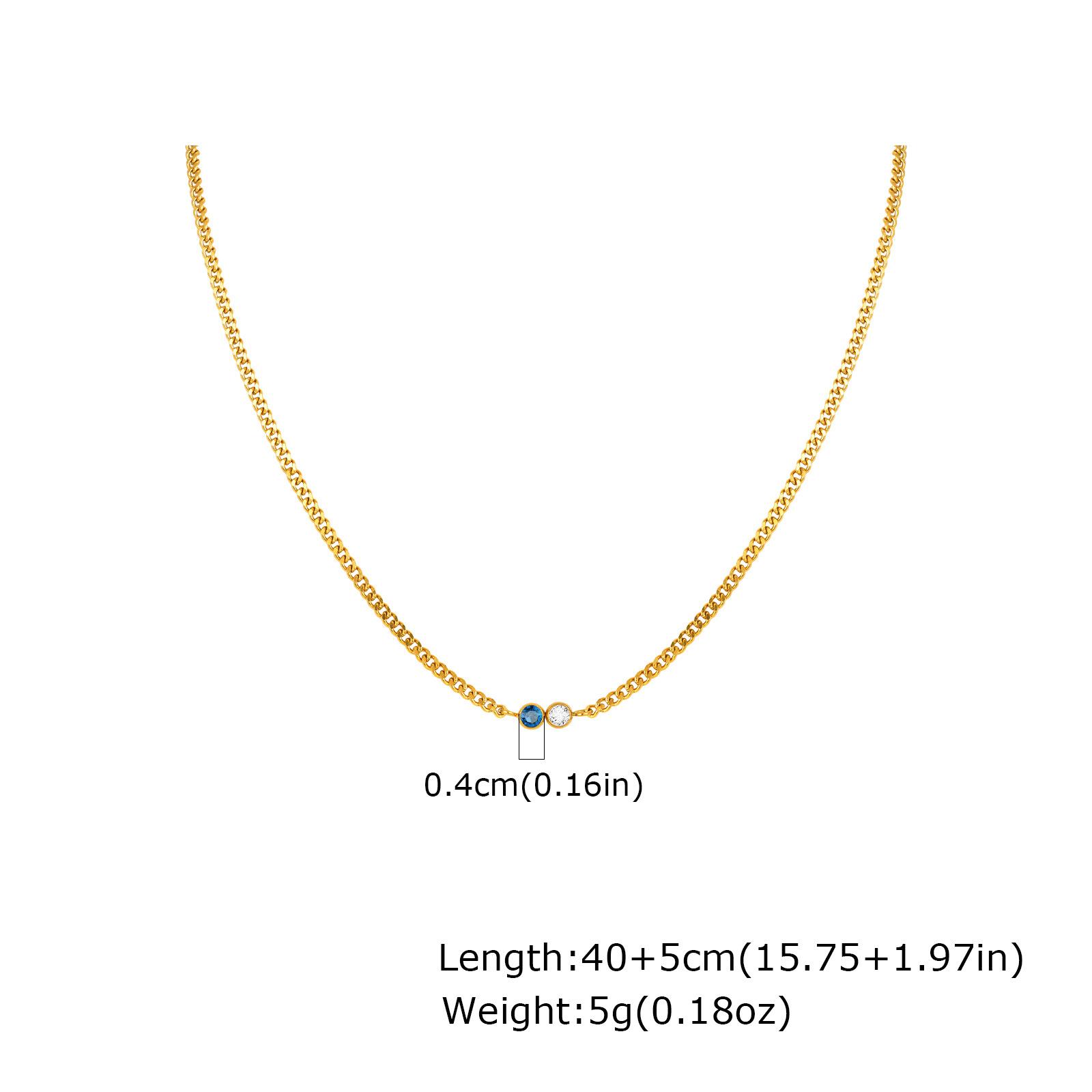 Wind Niche Collarbone Chain Stainless Steel Shiny Zircon Necklace Plated 18K Gold Nc-2252