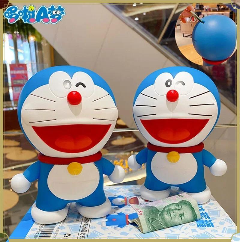 Large Size Doraemon Action Figures Toys Anime Kawaii Piggy Bank Pvc Figurines Decoration Model Toy Statue Decor Birthday Gifts