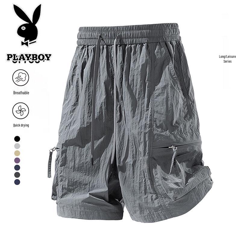 PLAYBOY Men s Ice Silk Casual Quick-Dry Shorts L