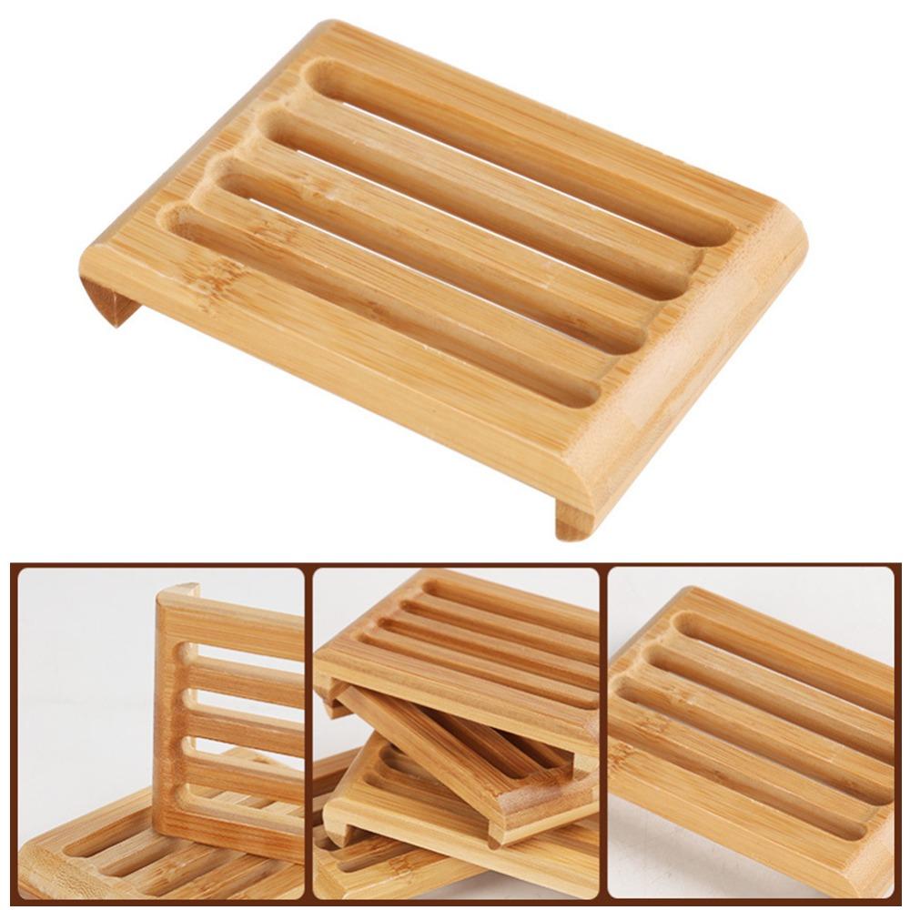 Wood Eco-friendly Bathroom Soap Holder Shower Room Wash Basin Counter Placement