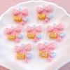 10Pcs New Cute Cartoon Little Bear Bow Series Flat Back Resin Cabochons DIY Jewelry Craft Decoration Accessorie