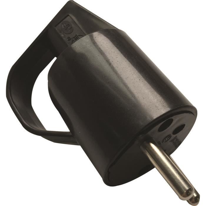 VOLTMAN Fiche Électrique Mâle 2P+T - Anneau Noir