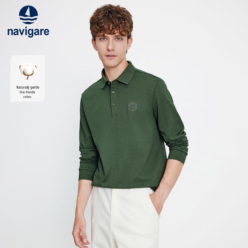 Navigare Men s 2025 Fall Long Sleeve Solid Polo Shirt L/50