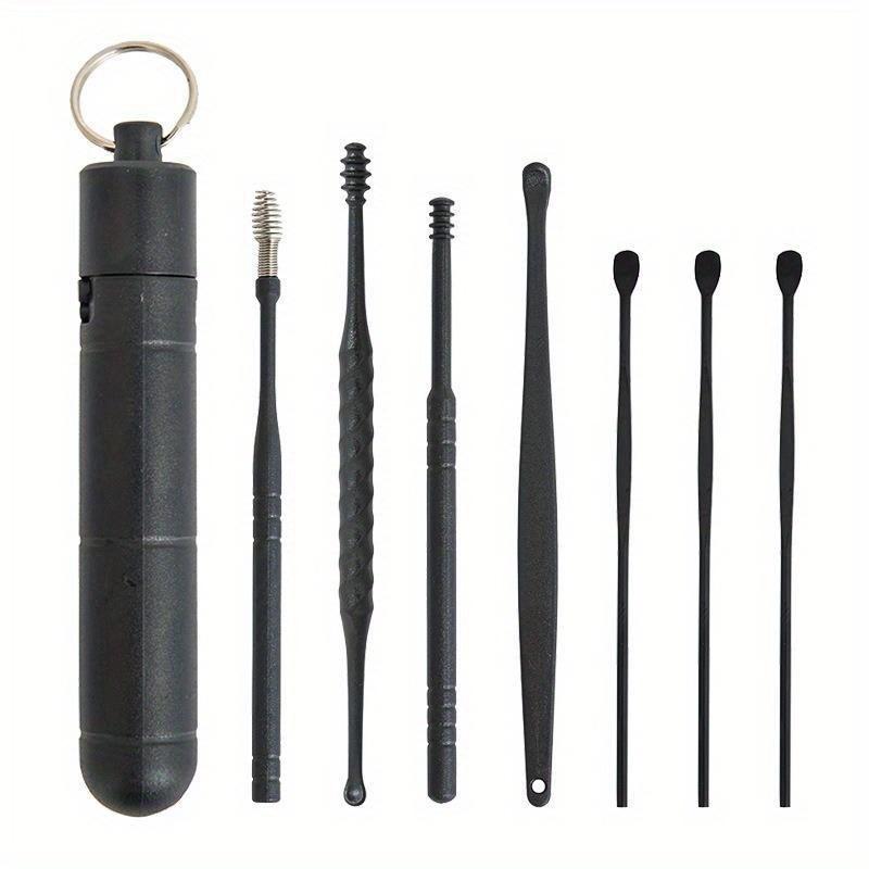 5 Sets Reusable Ear Cleaner Earwax Removal Tool ABS Spring Spoon Curette Ear Pick Cleanser