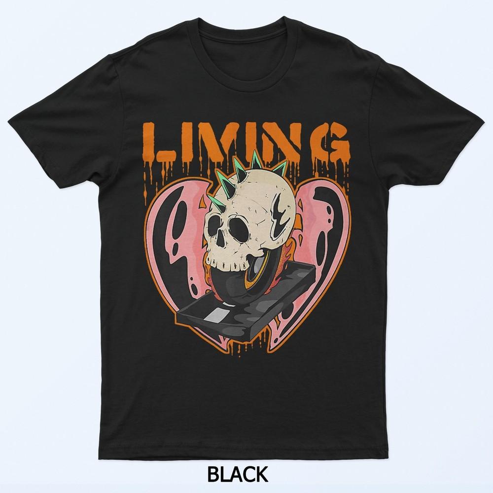

LIMING Horned Skull Sear Roller Graphic Wear T-Shirt XL