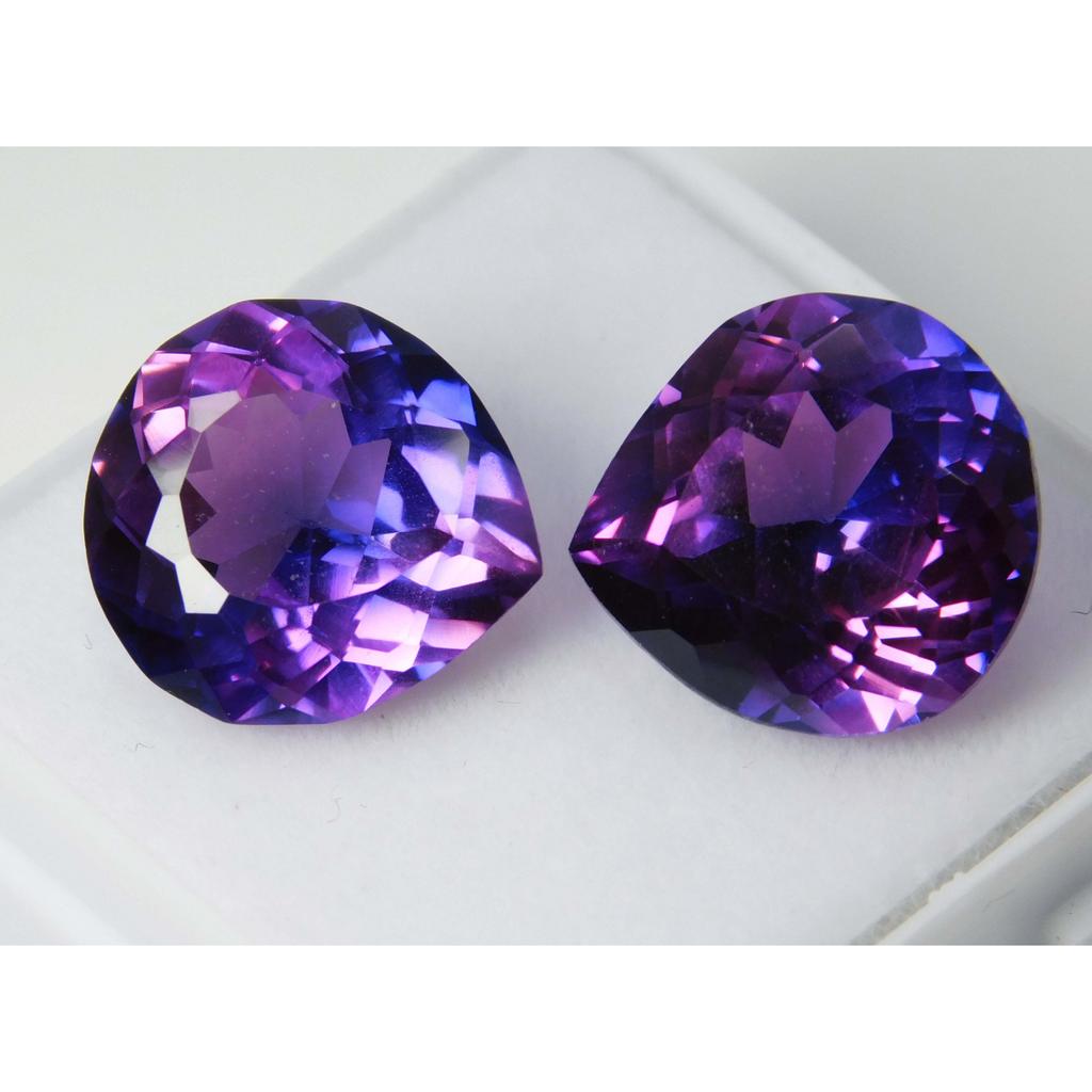Natural Color Change Alexandrite Pear Cut 16.6 Ct Loose Gemstones Pair