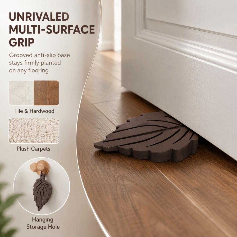 2 Pcs 3.62x1.77x0.79in Heavy Duty Door Stopper TPR Leaf Shape Stopper Under Draft Stopper  for Tiles