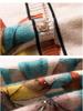Single-Breasted Long Sleeve Wool Cardigan with Round Neck and Knitted Print 83111