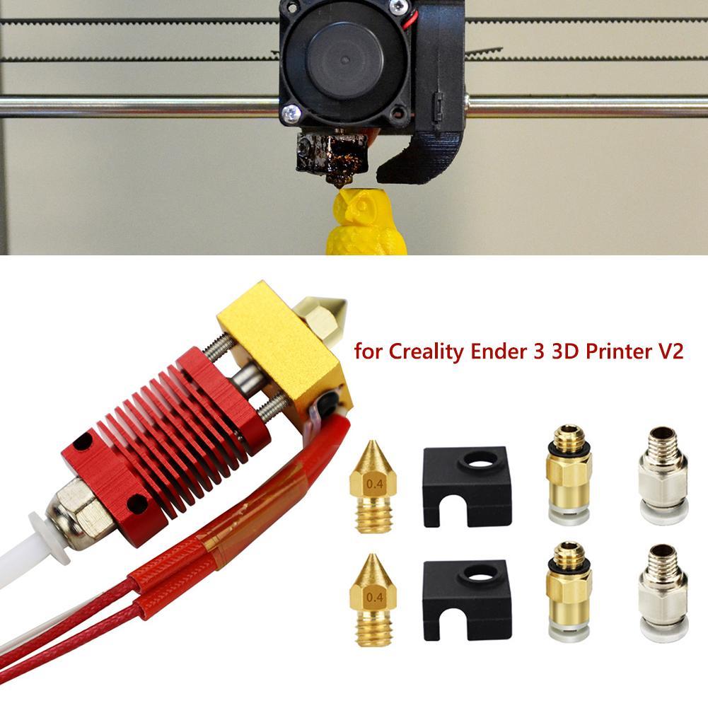 9x DIY 0.4mm MK8 Nozzle Extruder Hot End Kit for Creality Ender 3 Pro 3D Printer