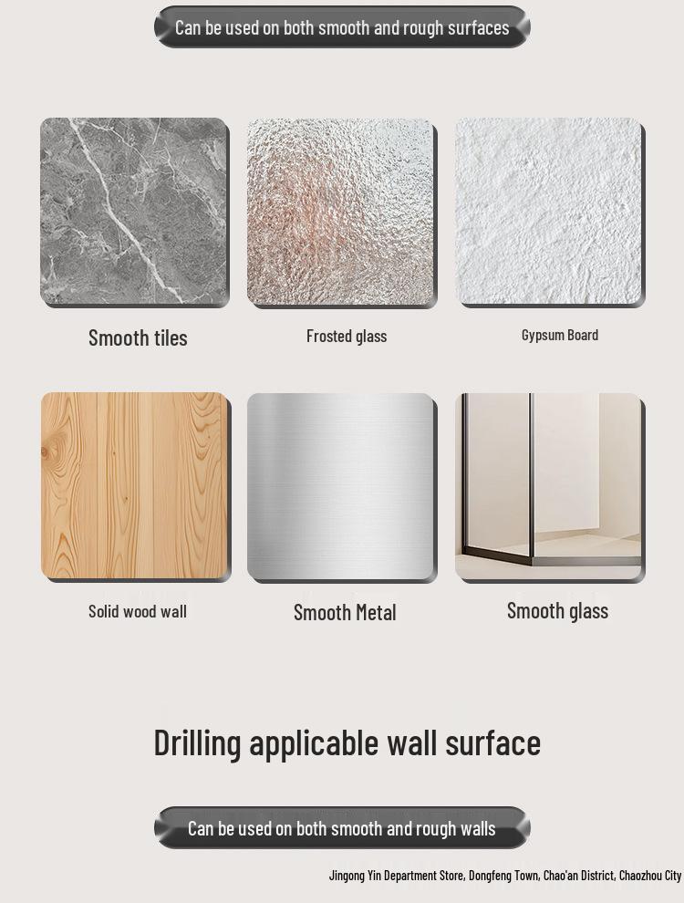 Regulowany, beznarzędziowy, wysuwany drążek ze stali nierdzewnej na ubrania i zasłonę prysznicową