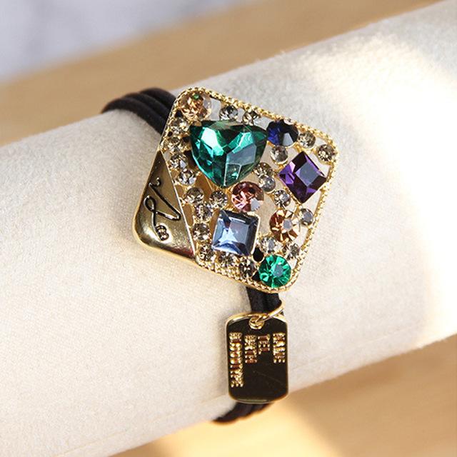 Korean Rhinestone Elegant Scrunchies Women Girls Elastic Hair Rubber Band Accessories Tie Hair Ring Rope Headdress