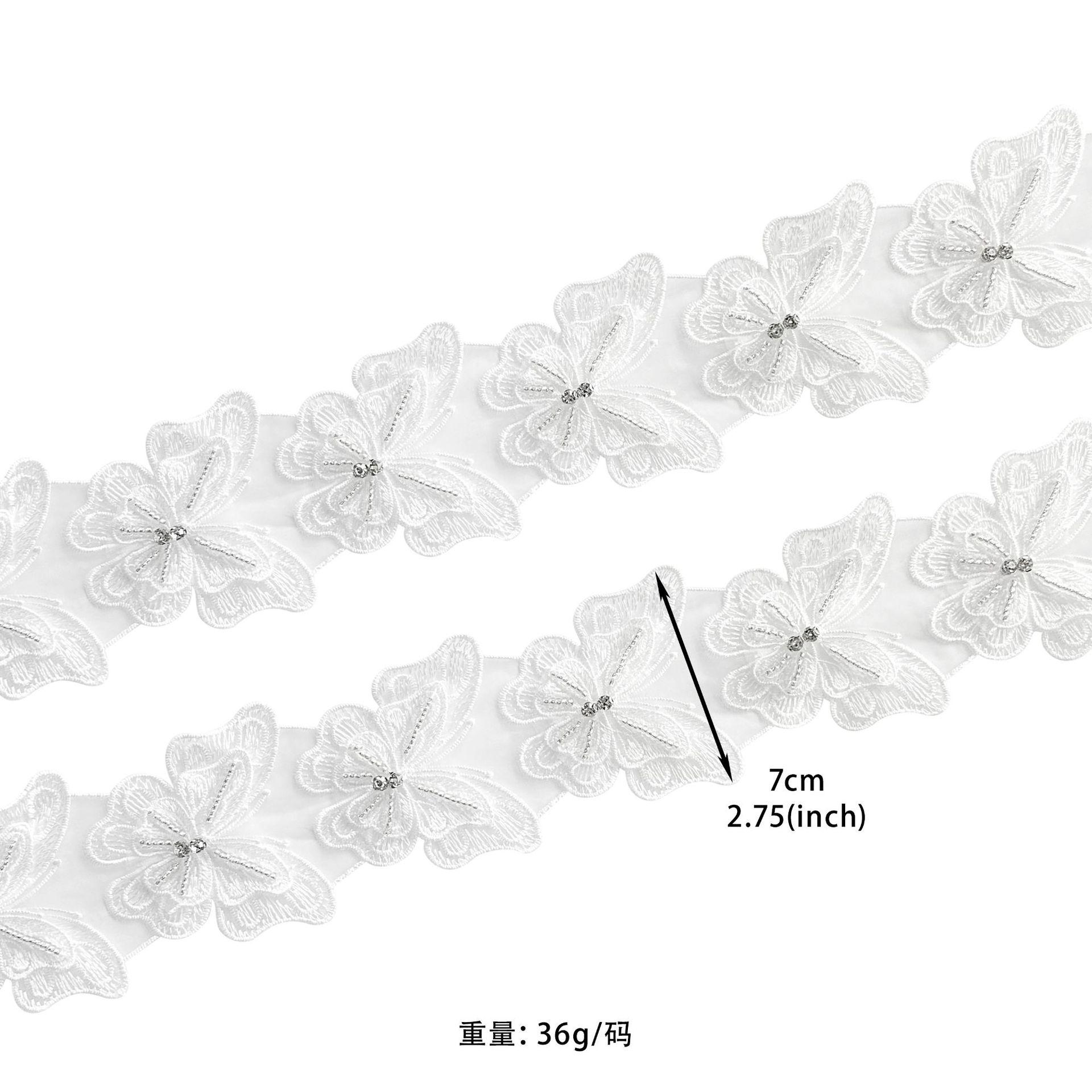

Белая вышивка Бабочка Ноготь Бриллиант Штрих-код Одежда Платье Лолиты Аксессуары для волос Головной убор Декоративное кружево Кружевные аксессуары T1191 One white bead