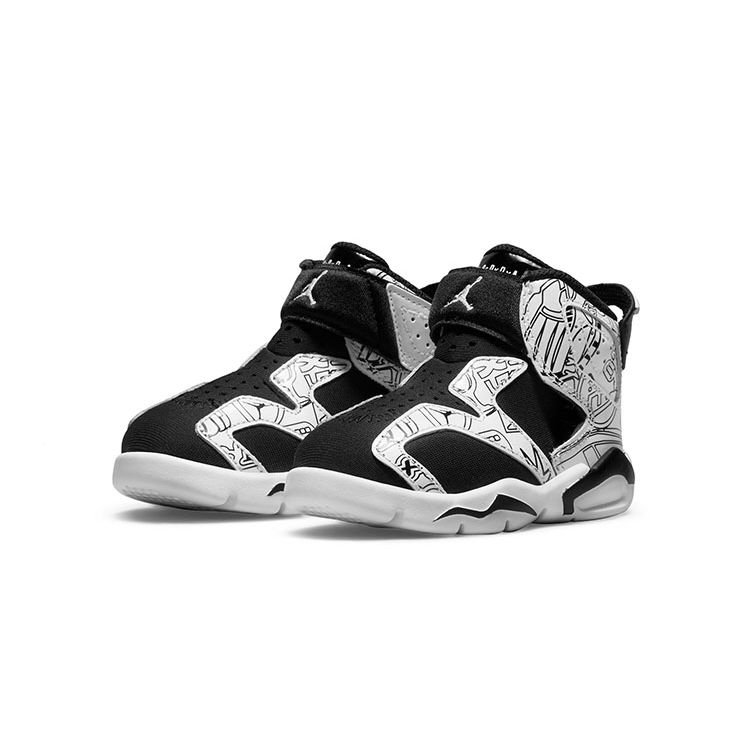 Jordan Toddler Air Jordan 6 Retro Little Flex SE DIY Black White DC4104-001
