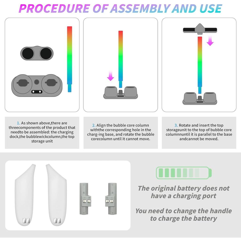 Geeignet für Meta Quest 3 Ladegeräte Geeignet für Meta Quest 3 Ladestation RGB Licht Aufbewahrungshalterung