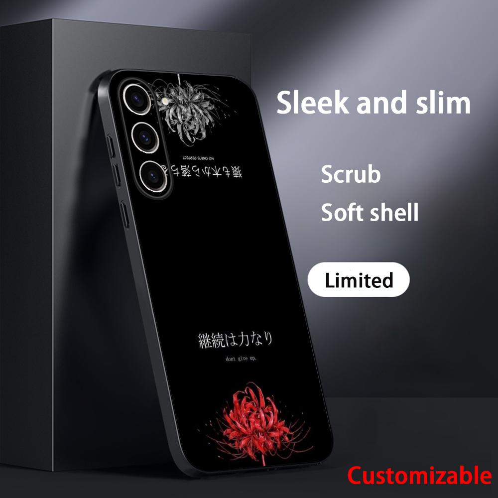 Art Red spider lilys japan design Phone Case For Samsung Galaxy S26 S25 S24 S23 S22 S21 Plus Ultra Note20 Soft Black