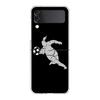 Football Player Soccer Art Clear Phone Case For Samsung Galaxy Z Flip 3 4 5 Hard Folding Shell For Samsung Z Flip3 Back Cover
