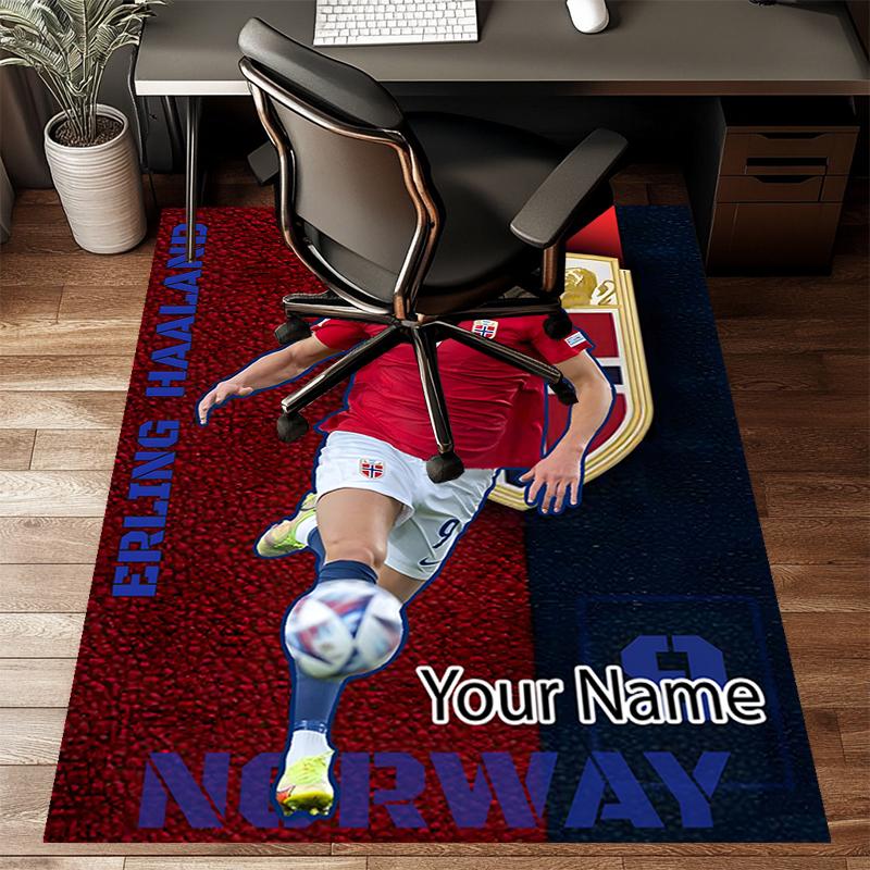 Haaland Design Area Rug Personalized Name- Non-Slip, Soft & Cozy Floor Mat for Living Room, Office - Indoor/Outdoor Carpet