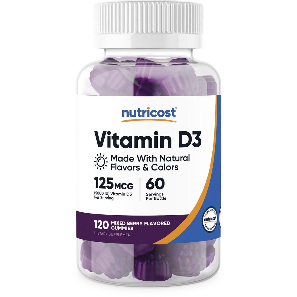 Nutricost Vitamin D3 5000 IU Mixed Berry Flavor Gummies 120 pcs 1 pcs
