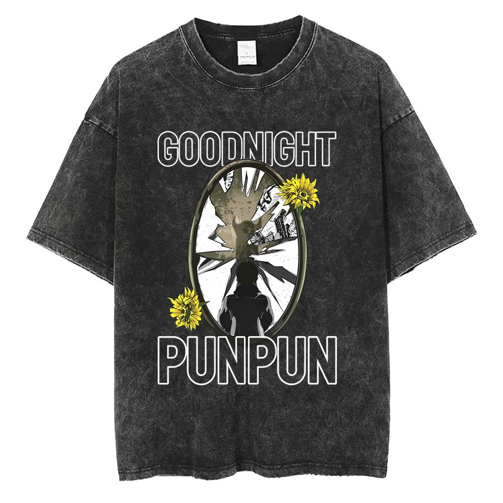 Washed Vintage Anime Oyasumi Goodnight Punpun Aiko Tanaka Midnight Fall Apart Graphic T Shirt Manga Oversized T-shirts Unisex