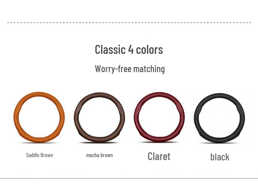 Borgward Genuine Leather Steering Wheel Cover for BX7/BXi5/BX6, Universal Fit - Four Seasons Car Accessory