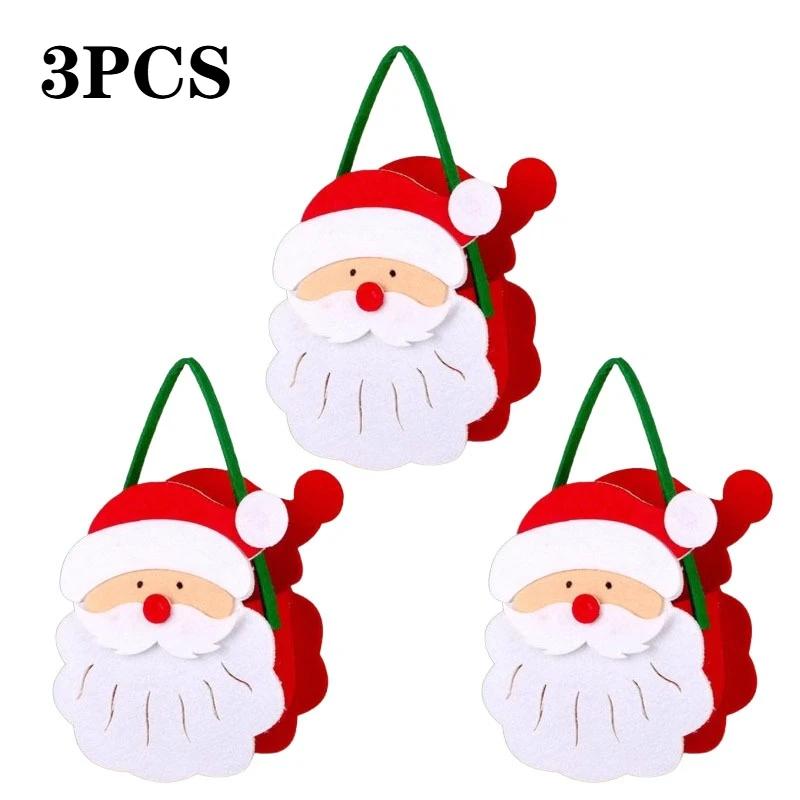 Creative Christmas Felt Totes Bags Children's Candy Bag Christmas Snowman Non-Woven Tote Handbag Christmas Decorations